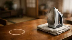 木製テーブルの白い輪染みを消す方法まとめ：原因からスチームアイロン手順まで