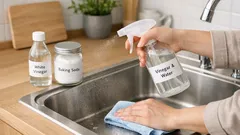 余った酢でキッチン掃除がはかどる水垢・シール跡・消臭の簡単活用術