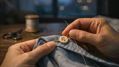 裏側の糸が出ないボタン付けのコツ、手縫いで縫い目をきれいに仕上げる方法