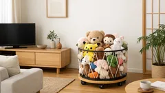 100均だけで完成、約1000円のキャスター付きぬいぐるみ収納かごDIY