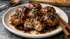 余った餃子のタネで一品追加：フライパンで簡単「照り焼きつくね」