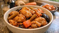 いつもの鶏ごぼう煮にキムチをひとさじ—甘辛コク旨に仕上がるフライパン煮物