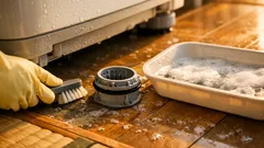 洗濯機の足元が臭い原因は排水口かも？月1掃除で下水臭・ぬめりを防ぐ方法