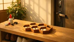 セリアのウッドスタイルヘキサゴンで作る、貼るだけ六角形インテリアDIY